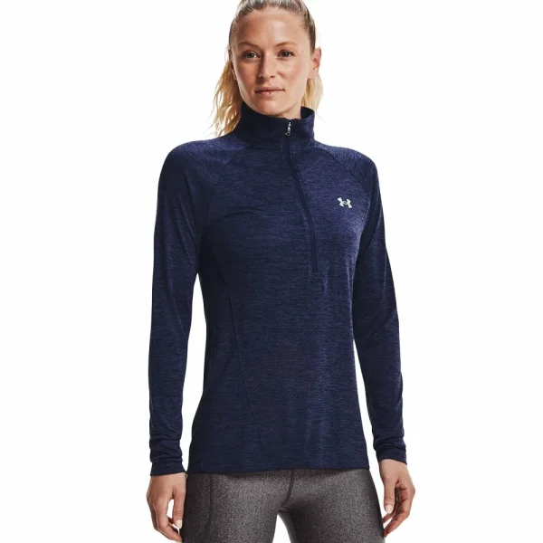 Brandneu ✔️ Under Armour Tech 1/2 Zip Twist Half-Zip Top Navy Damen 🌟 1