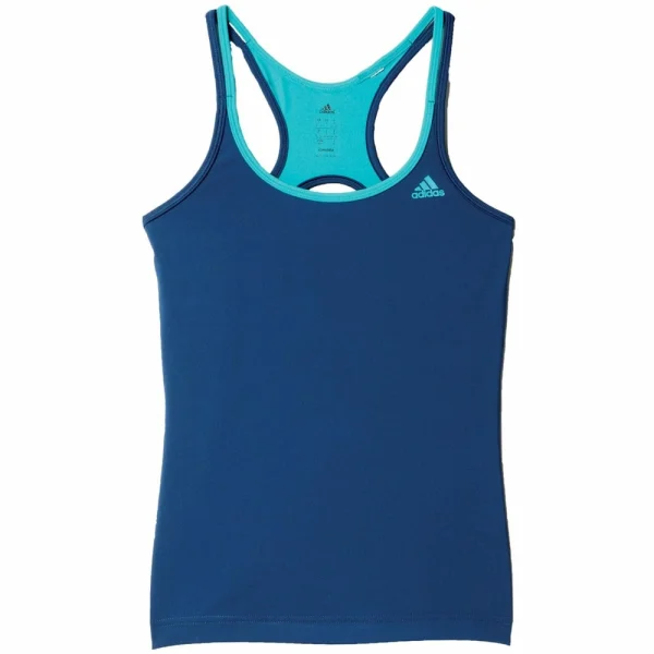 Blitzangebot 🧨 Adidas Performance Basic Strappy Tanktop Mineral Blue/Shock Green Damen 🧨 1