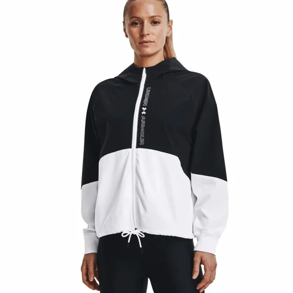 Großhandel 🛒 Under Armour Woven FZ Trainingsjacke Black/White Damen 🎁 1