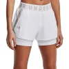 Neu 😍 Under Armour Play Up 2-in-1 Shorts White Damen ✔️ 20