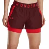 Budget 👏 Under Armour Play Up 2-in-1 Shorts Chestnut Red/Radio Red Damen 🥰 11