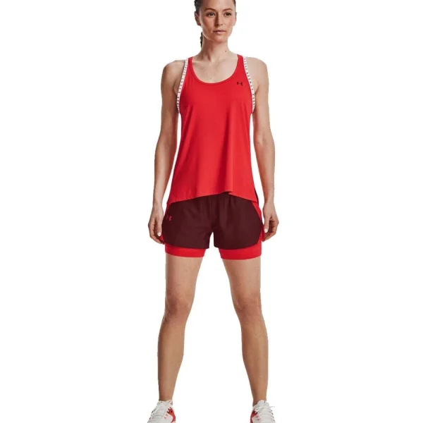 Budget 👏 Under Armour Play Up 2-in-1 Shorts Chestnut Red/Radio Red Damen 🥰 4