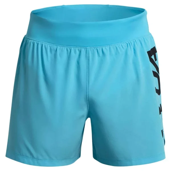 Coupon 💯 Under Armour SpeedPocket 5” Laufshort Fresco Blue/Black Herren 🥰 1