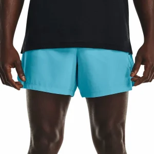 Coupon 💯 Under Armour SpeedPocket 5” Laufshort Fresco Blue/Black Herren 🥰 11