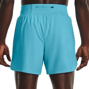 Coupon 💯 Under Armour SpeedPocket 5” Laufshort Fresco Blue/Black Herren 🥰 13